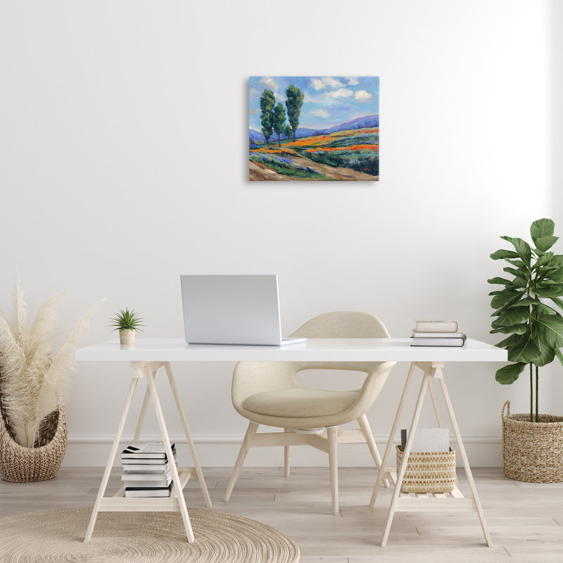 "Rolling Hills Traditional Landscape", art mural sur toile par Alexi Fine, H 16 po x l 20 po