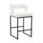26’’ Upholstered Faux Leather Hollow Back Counter Stool With Metal Frame, Modern Round Arms Counter Height Bar Stool For Kitchen Island/Dining Room/Home Pub