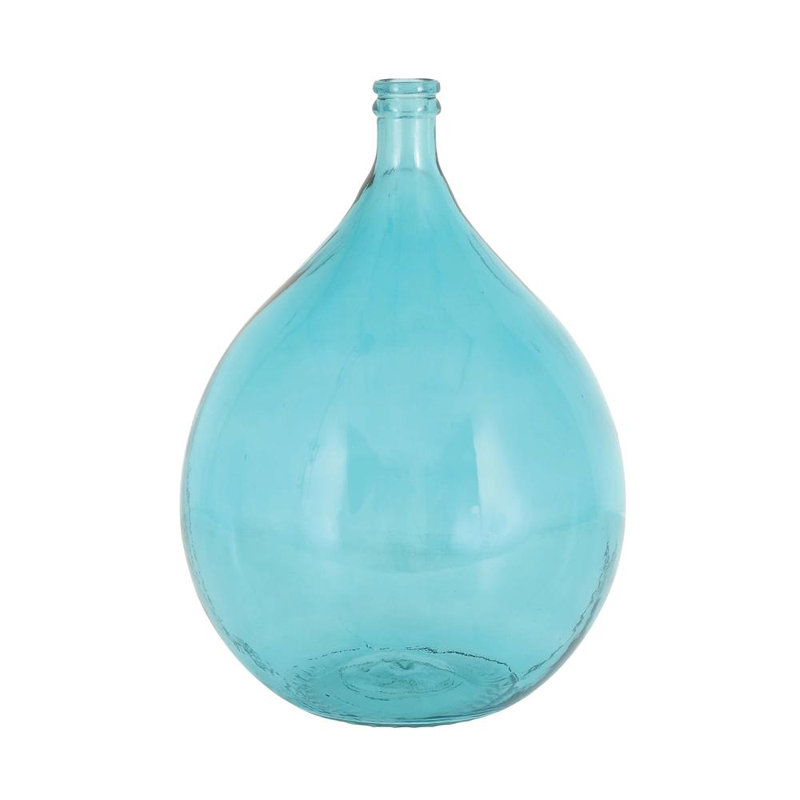 Glass Floor Vase, Turquoise