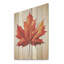 Minimalisme orange, feuille d'érable d'automne II - érable sur bois-842917308