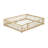 Queen Size Floor Bed with Safety Guardrails, Fence and Door, Rubberwood Kids Bed, Natural