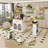 80-Inch Expandable Kitchen Island With Dining Table, Solid Wood Grain Countertop With Power Outlet, Mobile Storage Cart With Cabinet & 2 Drawers, Kitchen Prep Table(White)-1364500633