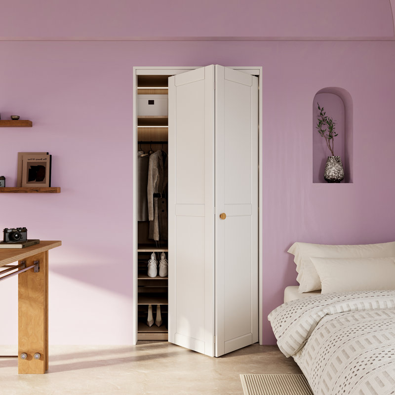 Porte pliante 80H à panneau en bois massif avec quincaillerie d'installation, 36 po x 80 po