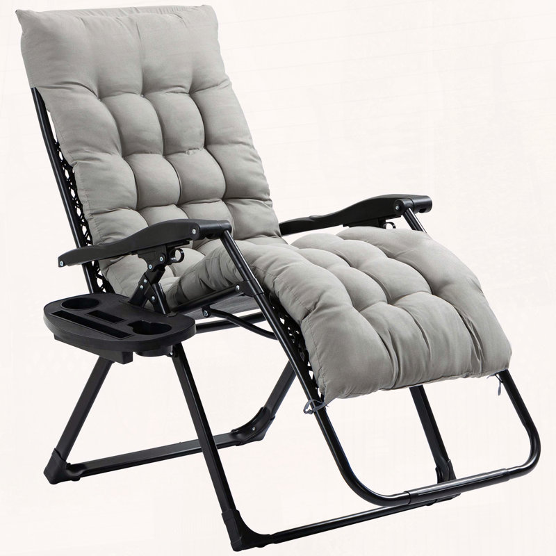 Folding Mesh Lounge Chairs Set of 2
