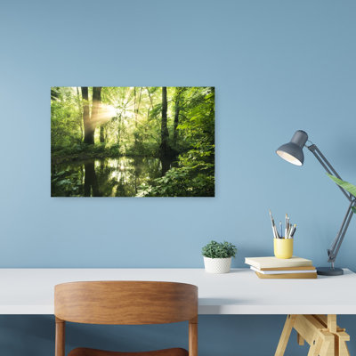 «Green Park Abstract Contemporary Forest Landscape», reproduction d'art murale