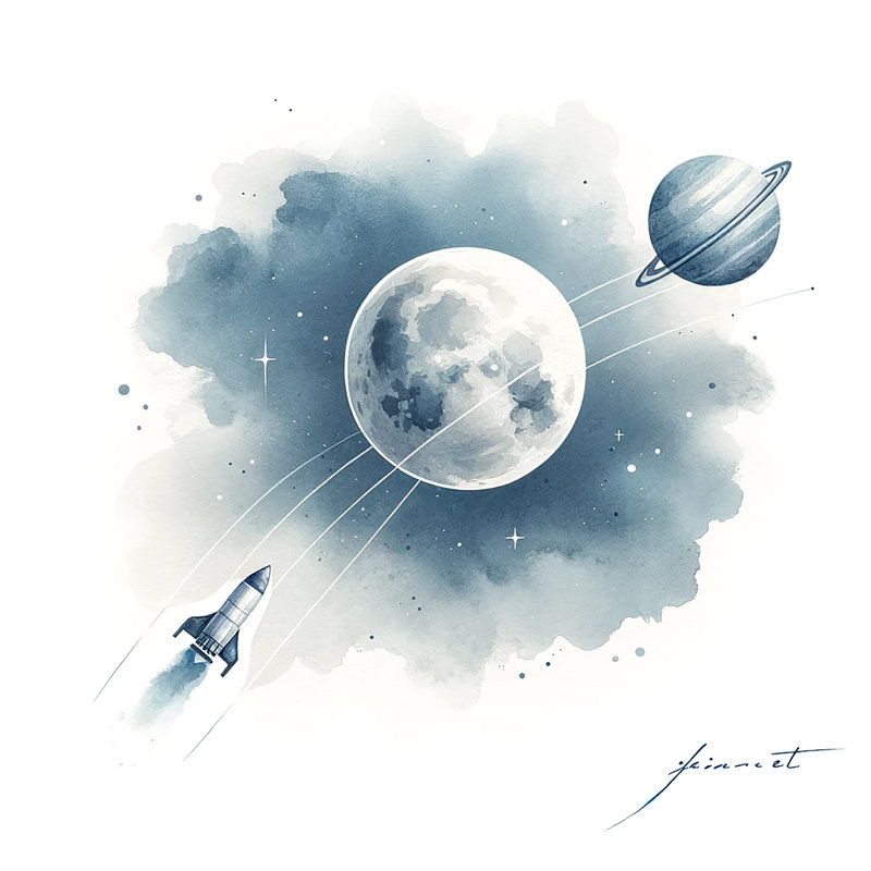 Monochromes de lune, impression sur toile, H 40 po x l 40 po x P 1,5 po