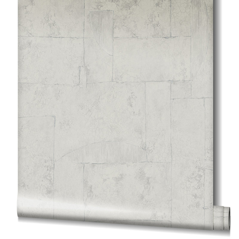 Air Collection Graphical Effect Textured Wallpaper Roll, Silver