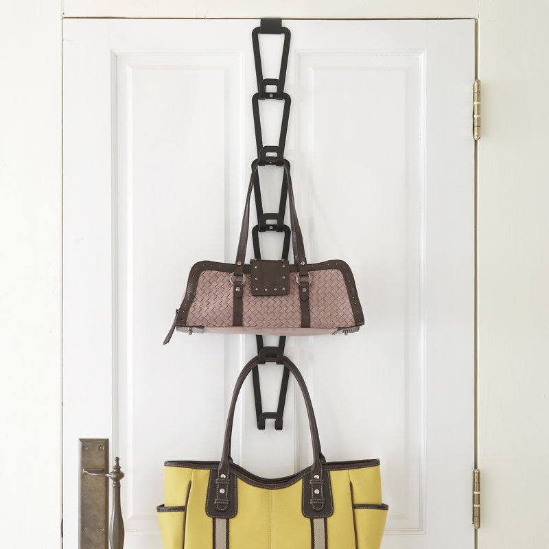 Black Steel Chain Link Bag Holder for Closet and Door