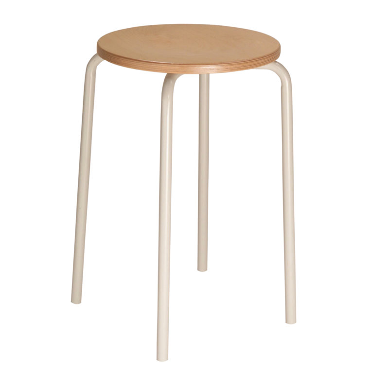 Solon Ergonomic Industrial Stool, H50 x W48 x D48cm, Ivory