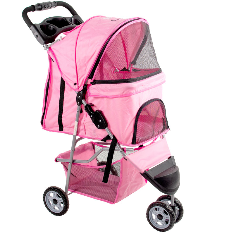 Three Wheel Pet Stroller, Pink