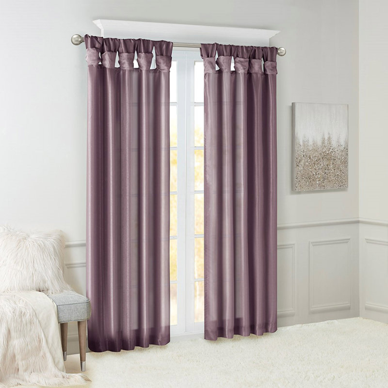 Panneau de rideau de fenêtre Twist Tab, L 50,13 po x L 84,16 po, Purple