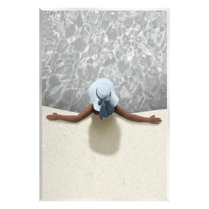 Été, vue aérienne, personne, piscine, eau, art mural, par Marcus Prime, H 15 po x l 10 po x P 0,5 po