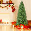 Arbre de Noël 6 pi avec 1032 pointes et 300 lumières à DEL blanc chaud - branches mixtes en PVC + PE, structure à charnières pour une installation facile, support en métal pour un soutien solide, décoration luxueuse des Fêtes-1044644713