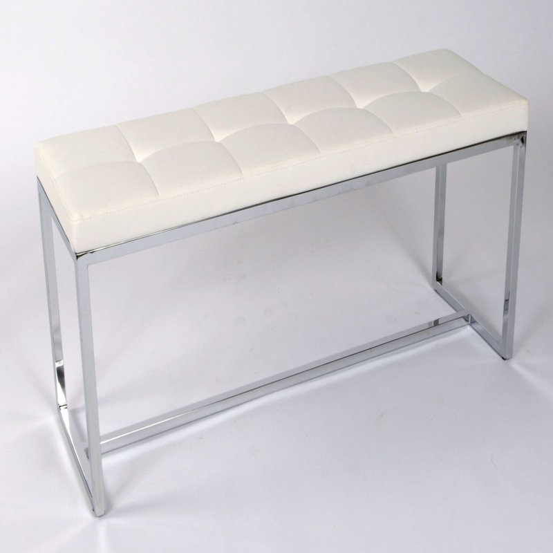 Banc latéral Baizu avec grand siège en polyuréthane - gris, Blanc