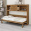 Lit escamotable simple avec tiroir de rangement, armoires ouvertes et station de charge-2108192798