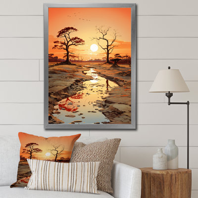 Orange, beige, vallée d'Afrique sur toile