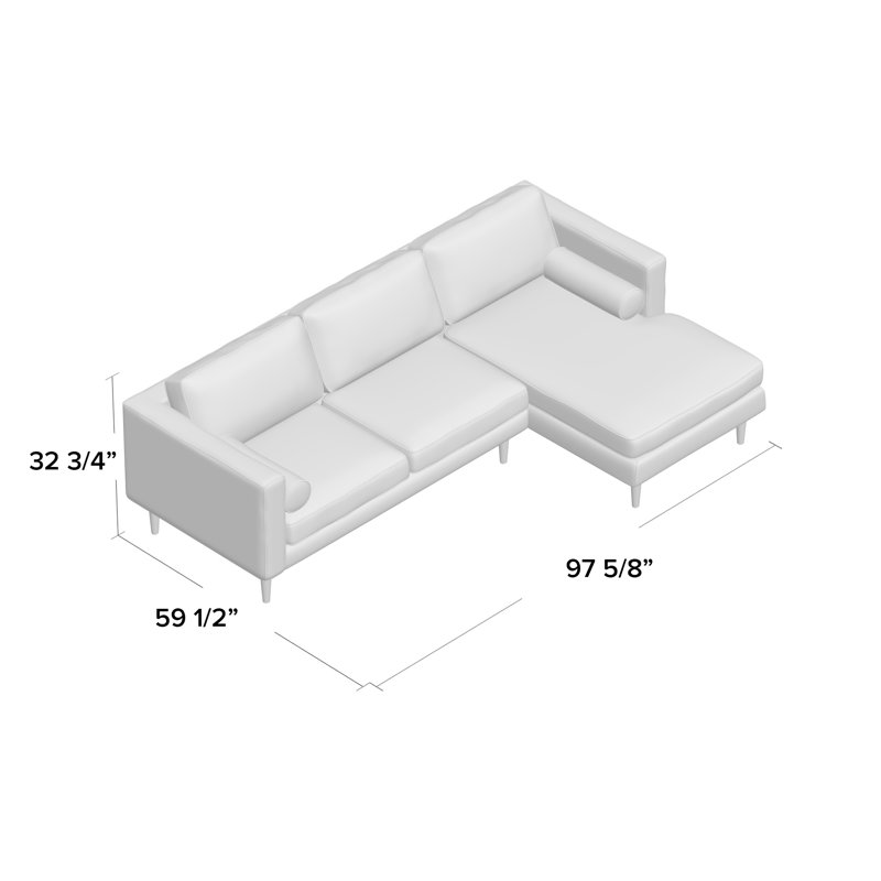 Amareon Upholstered L-Shaped Sectional Right Hand Facing