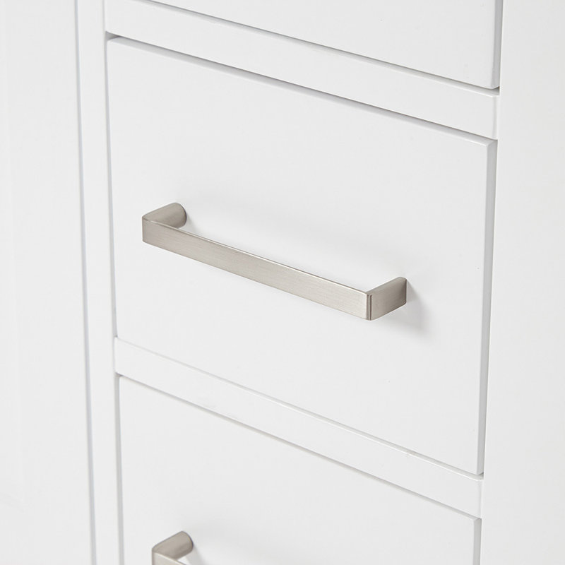 Cambridge 42'' W Bathroom Vanity Base, White, Brushed Nickel