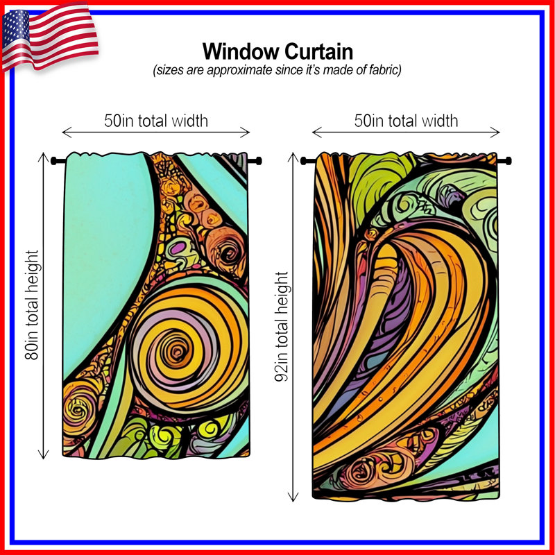 Rideaux abstraits, voilages et voilages abstraits - 1 panneau, 50 po x 92 po - 1 panneau, Transparent