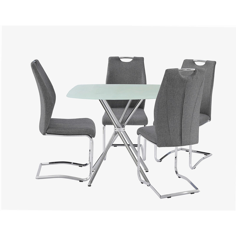 36" Square Frosted Tempered Glass Table