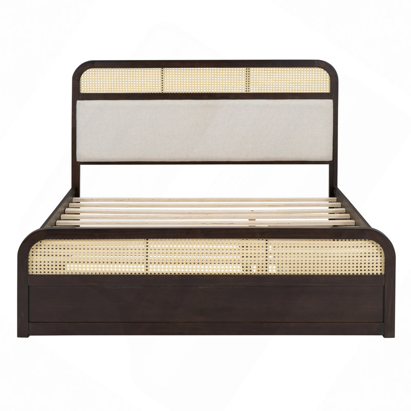 Lit moderne, lit plateforme en bois avec lit gigogne et 2 tiroirs