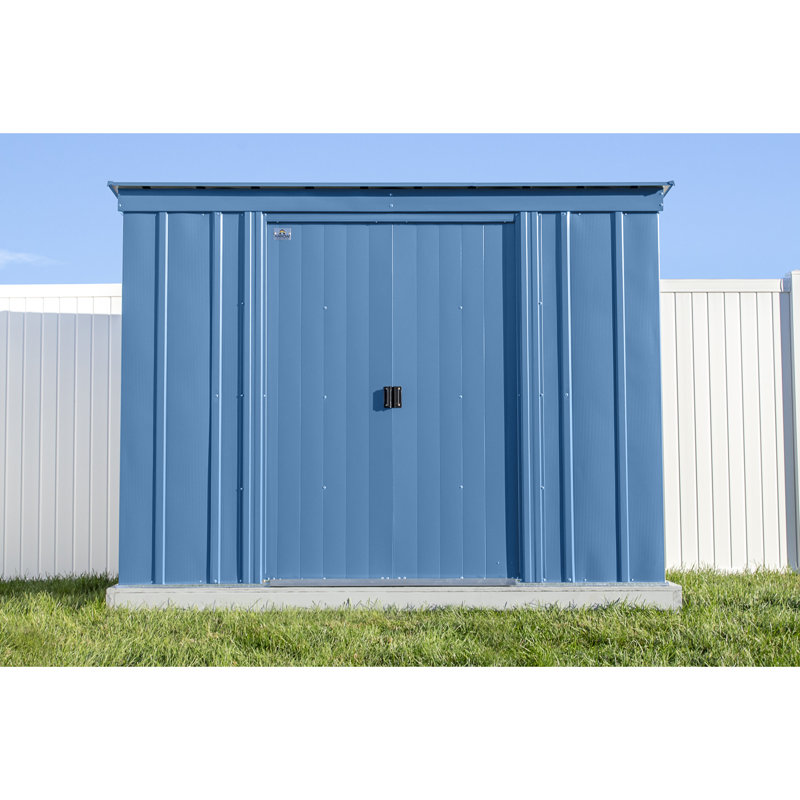 Classic Steel Storage Shed, 8X4, Blue Grey, Blue Gray