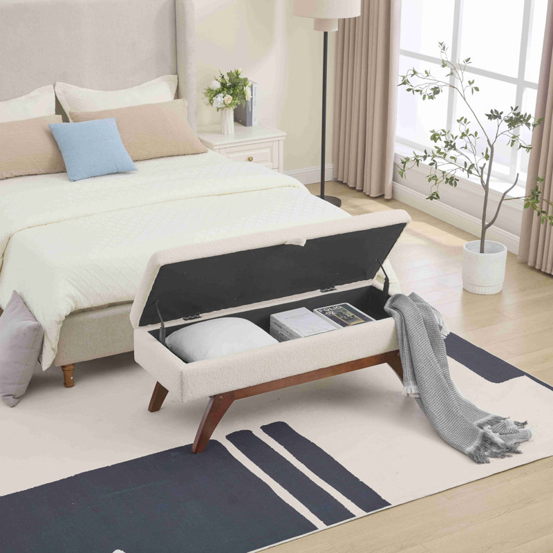 Rectangle Storage OttomanStorage Ottoman ,Ottoman with Storage, Foot Stool ,Foot Rest , Beige