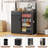 Multifunctional Refrigerator Cabinet with Adjustable Shelves, Built-in Wine Glass Rack, and Storage Drawer, Space-Saving Side Unit for Kitchen, Dining Room, and Living Area, Fits Next to Upright Freezers and Compact Refrigerators, Black-1597482729