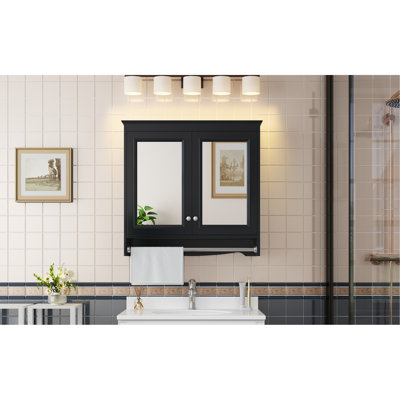 Armoire de toilette 3 en 1, armoire à pharmacie murale de 30 pouces avec tablettes réglables et portes à fermeture en douceur, miroir haute définition avec rangement pour meuble-lavabo de salle de bain