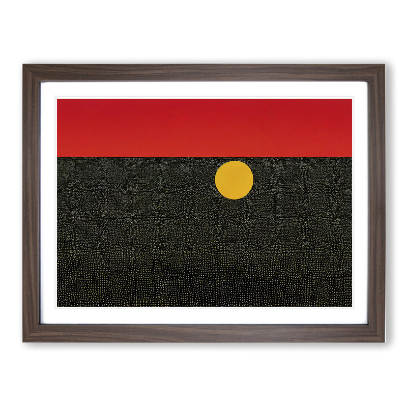 Abstract Sunset Sun Vol.9 - Framed Print, 46cm H x 64cm W x 2cm D, Walnut