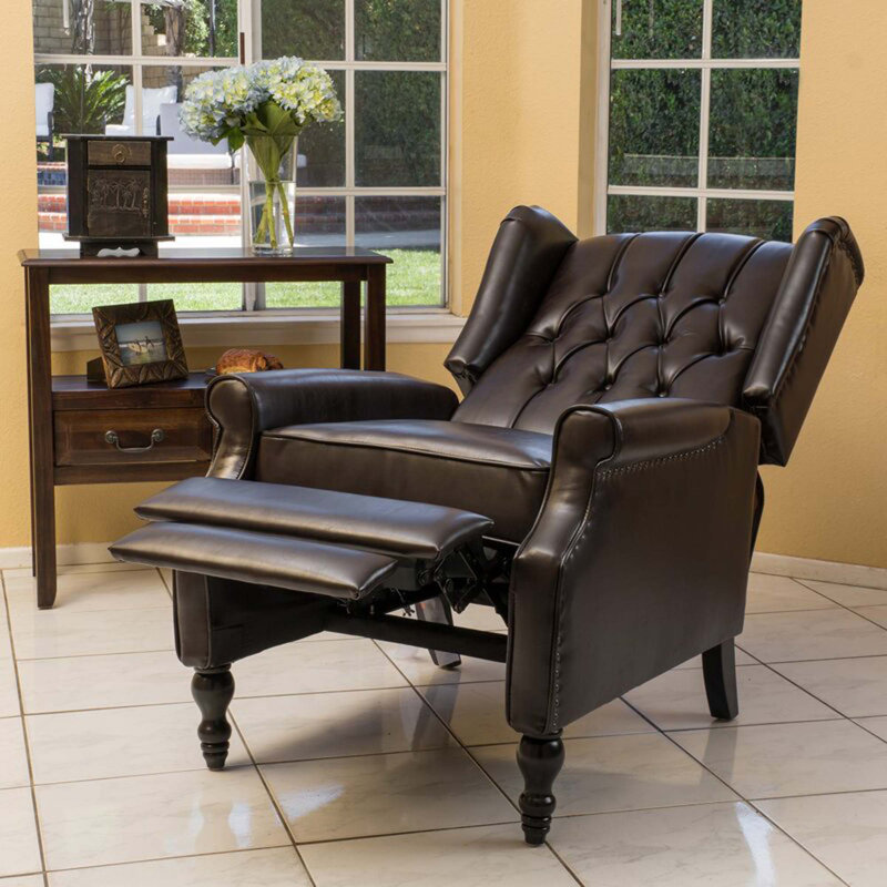 Fauteuil inclinable capitonné en tissu