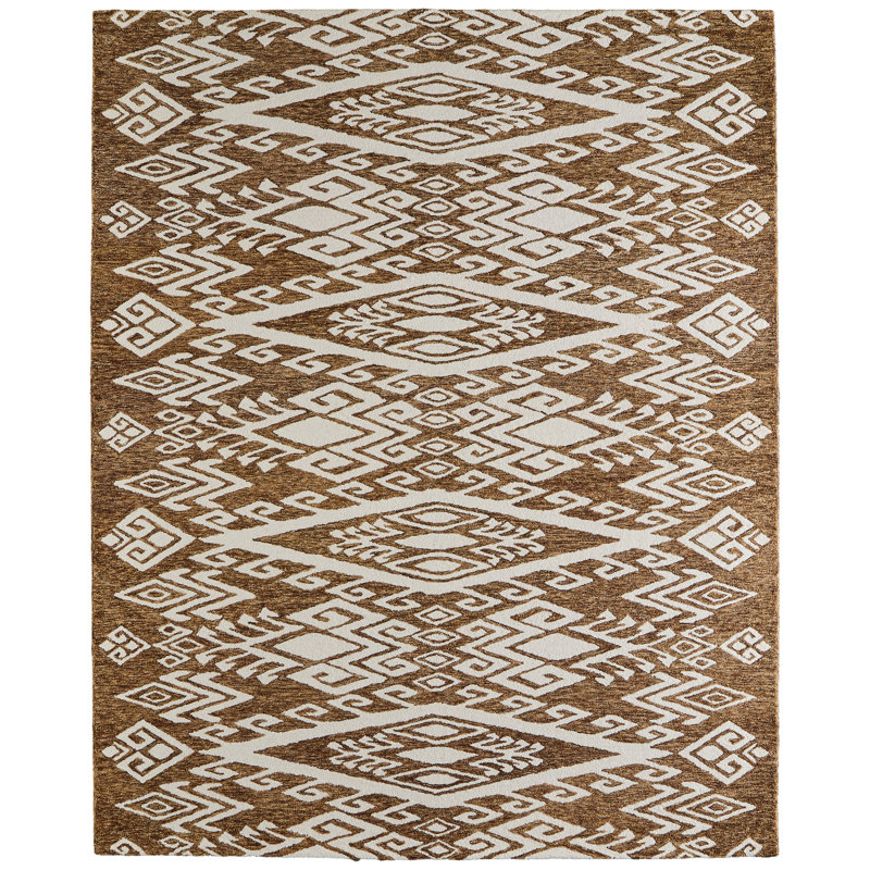 Tapis brun à motif de médaillon transitionnel Wallace, Rectangle 10 pi x 14 pi