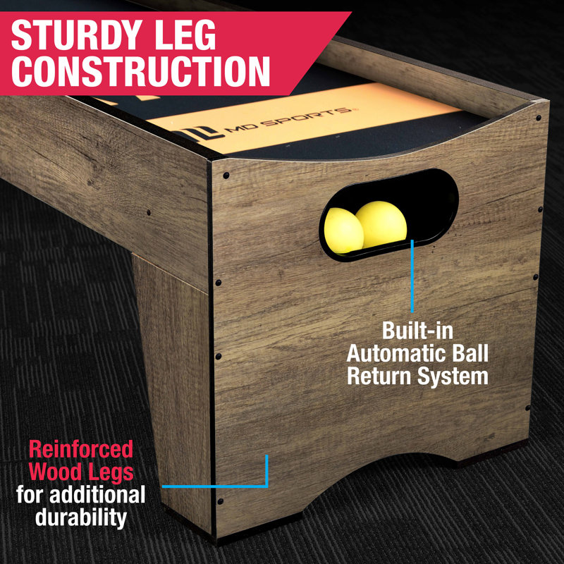 MD Sports 7’ 3” Compact Roll and Score Arcade Game with Electronic Scoring and Ball Return System