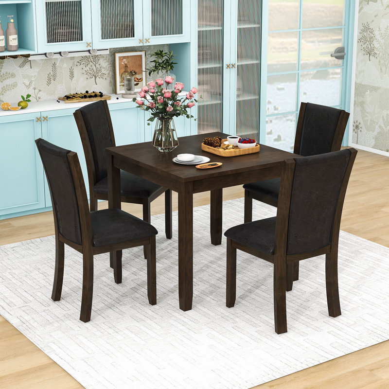 Dining Table Set with 4 Chairs