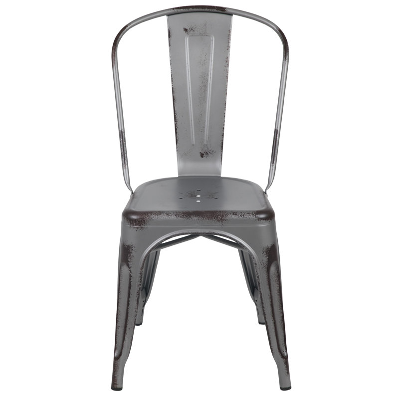 Chaise empilable Dickens, Gris argent vieilli