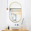 Miroir ovale en métal doré 20 po x 33 po (miroir inclus seulement)-1703537330-1703537324