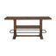 Ensemble de table de salle à manger à hauteur de comptoir brun 7 pièces avec repose-pieds en métal et 6 tabourets-540133146