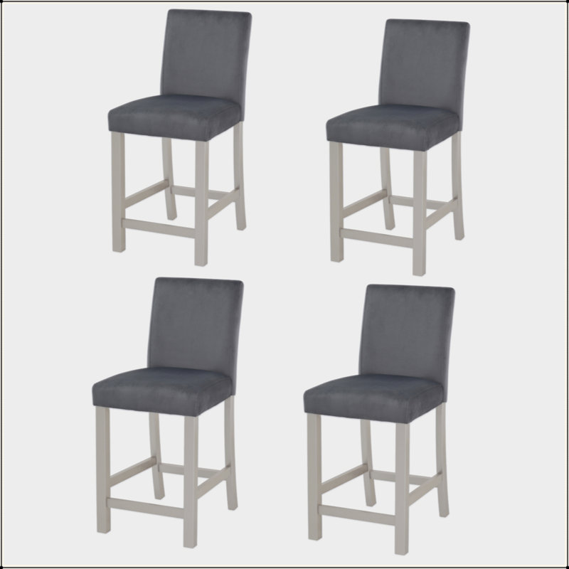 Ensemble de chaises à hauteur de comptoir pour 4 personnes, chaise de cuisine avec siège rembourré, tabouret de bar à hauteur de comptoir pour salle à manger