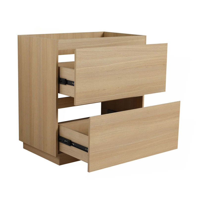 Meuble-lavabo de salle de bain sans lavabo, meuble-lavabo de salle de bain encastré moderne avec double tiroir, meuble-lavabo de salle de bain autoportant, bois d'ingénierie