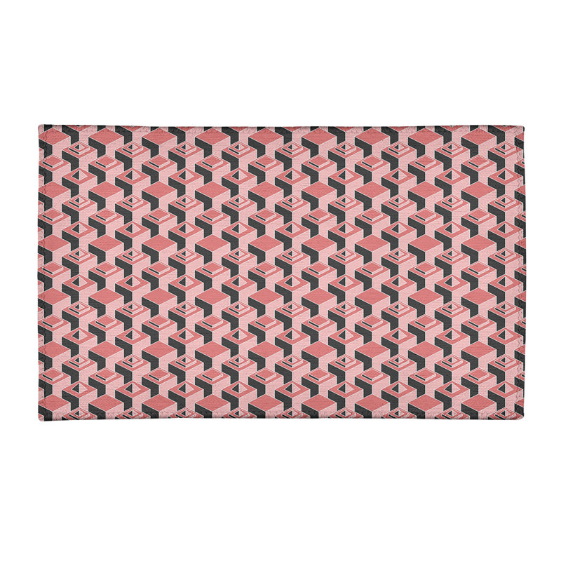 Tapis rose/noir skyscrapers, Rectangle 3 pi x 5 pi