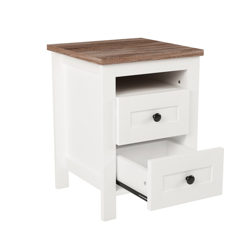 Table de chevet 2 pour la chambre à coucher - brune, élégante et pratique, table de chevet brune, design intemporel et rangement fonctionnel