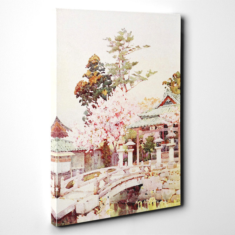 Japanese Oriental a Shrine at Kyomidzu by Ella Du Cane - Wrapped Canvas, 76cm H x 50cm W
