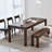 Modern Nut-Brown Rectangular Solid Wood Dining Table-223132009