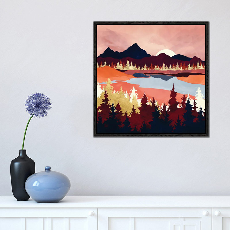 Grapefruit Sky - Print on Canvas, 45.72 cm H x 45.72 cm W, Black Framed