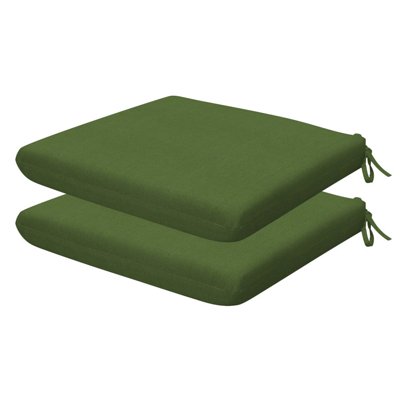 Coussin de siège d'extérieur carré Meridian, Vert feuille, L 20 po x P 20 po