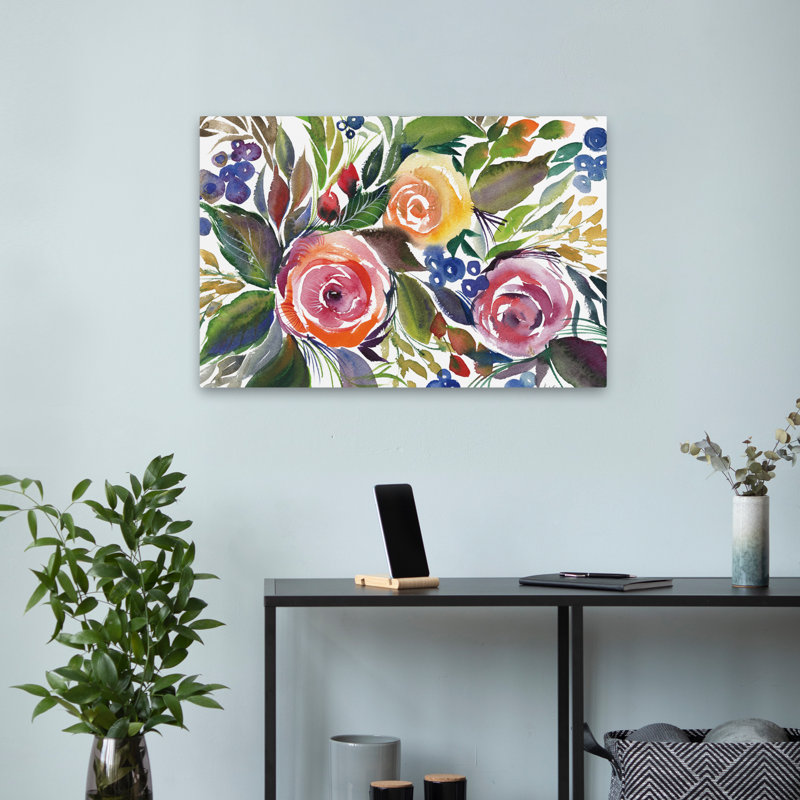 Bourgeons en fleurs - roses en fleurs, H 16 po x l 24 po