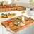 Teak Wood Cutting Board Extra Large 24" Reversible Cutting Board With Handle