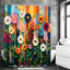 Rideaux de douche floraux avec crochets inclus