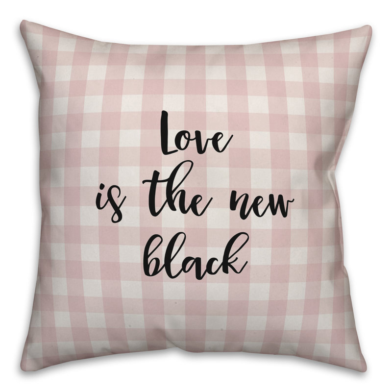  Coussin Love, Rose / Noir, Housse de coussin