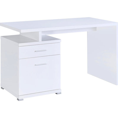Bureau blanc avec 2 sections de tiroir - Surface de travail moderne et spacieuse - 2 bureaux pratiques et polyvalents pour des espaces de travail efficaces